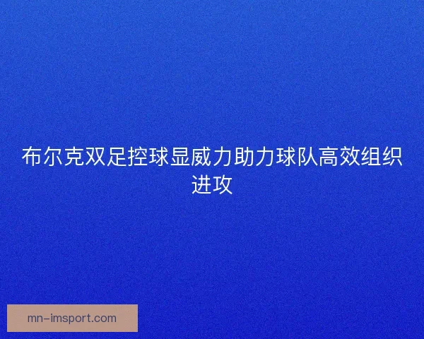 布尔克双足控球显威力助力球队高效组织进攻