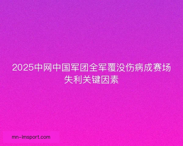 2025中网中国军团全军覆没伤病成赛场失利关键因素